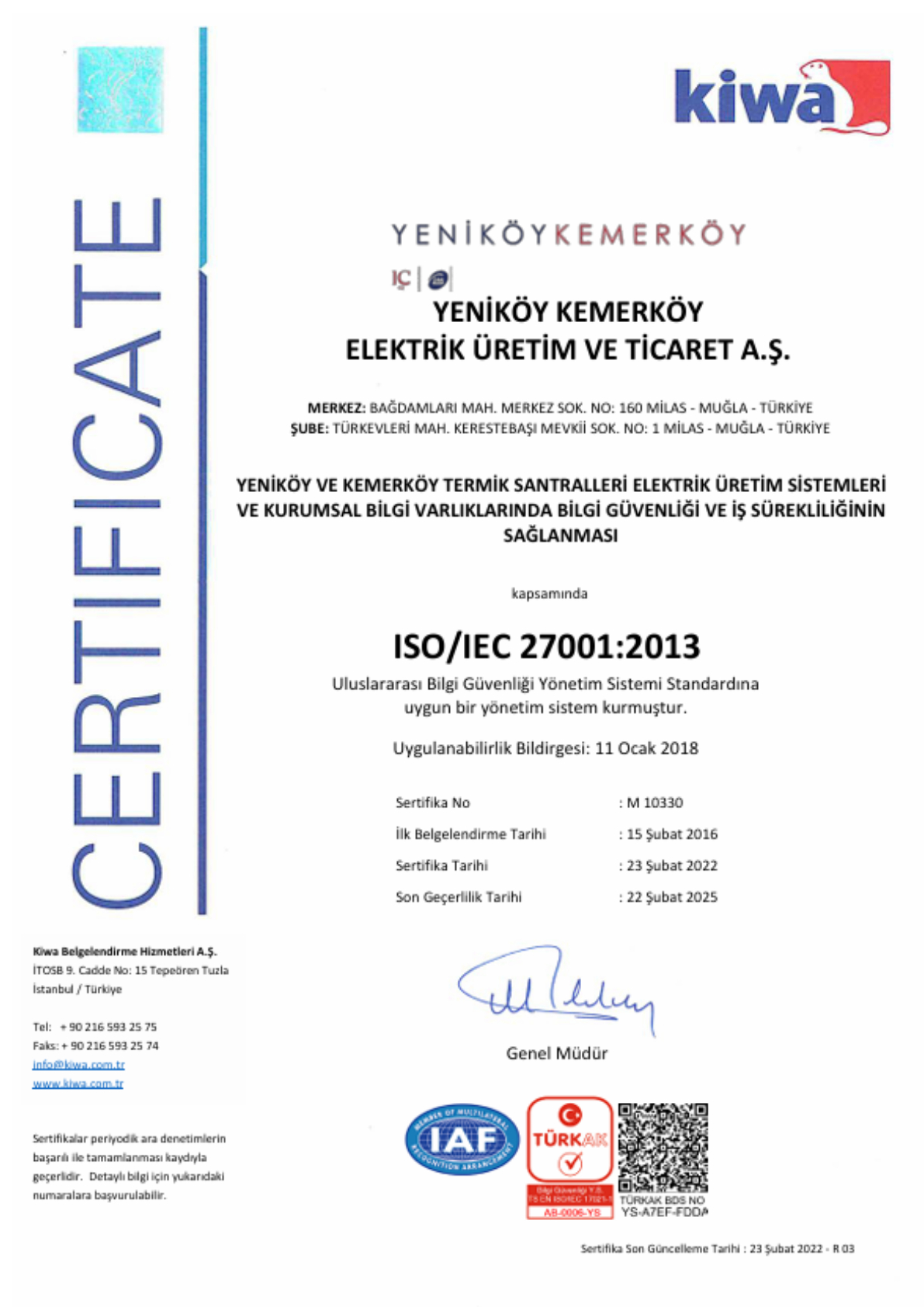 Kiwa TR ISO IEC 27001 2013