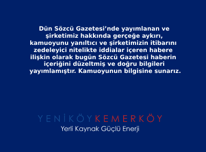 KAMUOYUNUN BİLGİSİNE